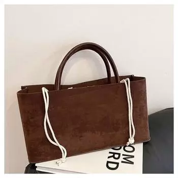 Сумка-корзина из замши в стиле ретро, корейская версия, вместительная, универсальная, для женщин