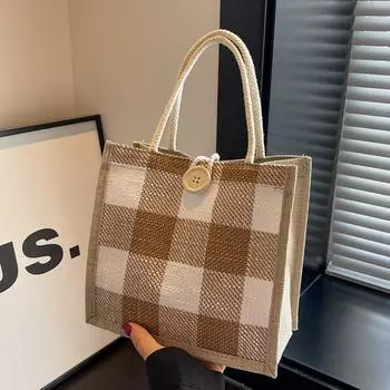 Сумка-кошелек для женщин, выход на улицу, универсальная сумка из джута, винтажная льняная сумка для покупок, сувенирная подарочная сумка