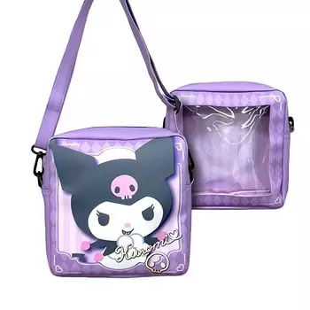 Сумка-кошелек Hatayama Shoji Sanrio с принтом и прозрачным окошком Favorite Kuromi Приблизительные размеры: В23 x Ш23 x Г7 см 34202177