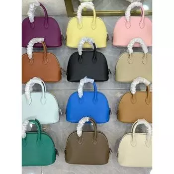 Сумка-кошелек из кожи H New Bowling Mini Evercolor через плечо 18x9x15cm белый