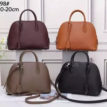 Сумка-кошелек из кожи с верхним слоем для женщин + универсальная и высококачественная кожаная сумка для боулинга через плечо 27x10x20 коричневый