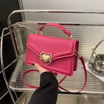 Сумка-кошелек Love в стиле ретро для поездок на работу 2024 года, летняя сумка для отдыха через плечо, сумка-мессенджер в иностранном стиле, маленькая квадратная сумка чёрный