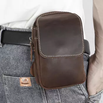 Сумка-кошелек на пояс с петлей для ремня, универсальная спортивная модная стильная сумка для телефона кофейный