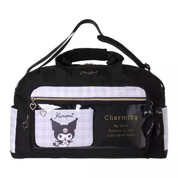 Сумка-кошелек Sanrio Boston Poly Check Pouch с лентой Travel Boston School Trip 40 л 2 ночи 3 дня тренировочный лагерь Forest School Shoulder [Axis] (Куроми)