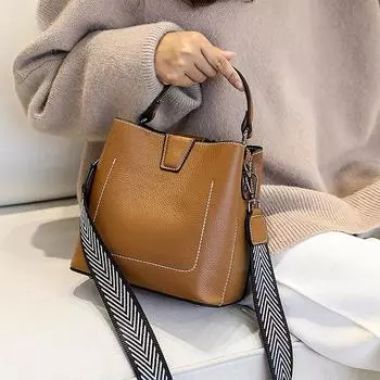 Сумка кожаная модная сумка-ведро простая сумка через плечо на одно плечо сумка для женщин 19.5*20*12cm