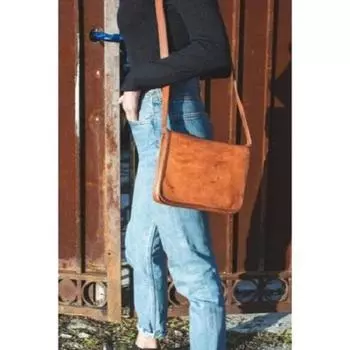 Сумка Кожаная Винтажная Сумка через плечо Мужская сумка для ноутбука Школьный портфель 9 X 11 X 4 in коричневый