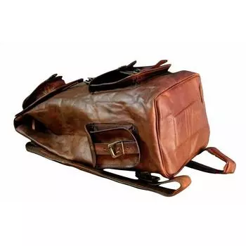Сумка Кожаный Рюкзак Козы S Мужской Рюкзак Для Ноутбука Старинный Посланник Коричневый Подлинная 20 x 9 in коричневый