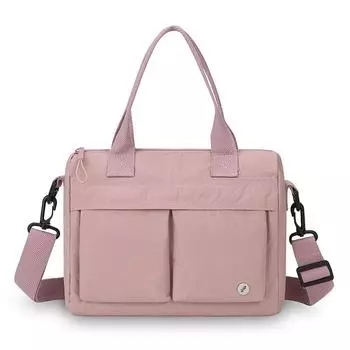 Сумка кроссбоди для поездок на работу Женская нейлоновая легкая многоотделенческая сумка через плечо Сумка-тоут большой вместимости розовый