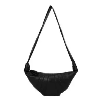 Сумка-круассан из натуральной овчины: Легкая роскошная маленькая сумка-пельмень через плечо для мужчин и женщин