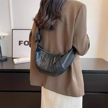 Сумка-круассан Super Fire, модная женская сумка-мессенджер в коричневом стиле, женская сумка-мессенджер, простая и универсальная на одно плечо коричневый