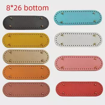 Сумка крючком 8x26 : Овальная сумка ручной работы из шерсти с кожаным дном.