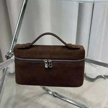 Сумка L19 Gigi из матовой замши: Многофункциональная сумка для ланча, косметичка, через плечо и через плечо вино красного