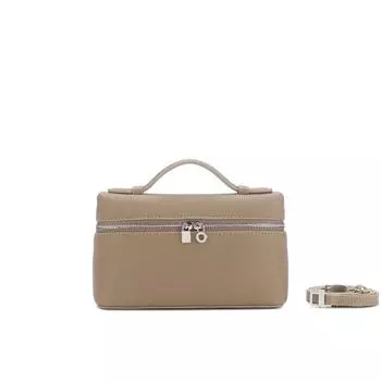 Сумка-ланч-бокс из натуральной кожи, универсальная, Gigi Same Style, одно плечо, кроссбоди, узор личи, женская сумка для макияжа