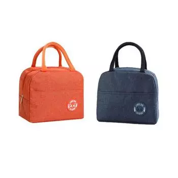Сумка-ланчбокс для школьников и студентов, нейлоновая портативная водонепроницаемая сумка-ланчбокс на молнии, термоизолированные сумки-холодильники для еды, сумка для пикника 23x13x19CM