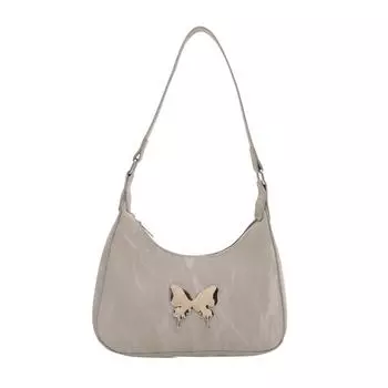 Сумка Летняя Маленькая Квадратная Сумка Текстурированная Сумка Через Плечо С Бантом Из ПУ Модная Универсальная Сумка Подмышкой Женская Сумка серебряный