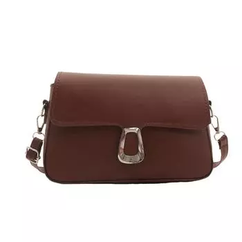 Сумка Летняя модная маленькая квадратная сумка Текстурированная сумка через плечо из искусственной кожи Нишевая универсальная сумка-мессенджер коричневый