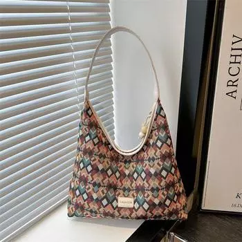 Сумка Летняя нишевая сумка через подмышку 2024 новая простая модная сумка через плечо повседневная модная сумка-тоут для женщин хаки