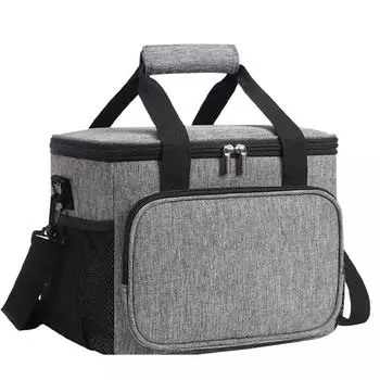 Сумка Limodgo Lunch Cool Lunch 3 Thermal Shoulder с водонепроницаемой регулируемой лямкой для спорта и отдыха на плечах, емкость 15 литров, серая, сумка, сумка, слой, сумка, сумка,