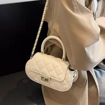 Сумка Lingge с вышитыми нитками для женщин 2024 года, новая модная универсальная сумка на одно плечо с цепочкой, сумка через плечо высокого качества