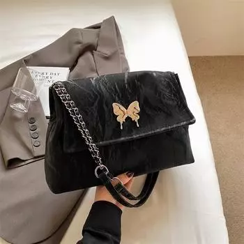 Сумка Liquid Butterfly Element для женщин, весна/лето, новая большая вместительная сумка с текстурной цепочкой в западном стиле, сумка на одно плечо, сумка для подмышек, сумка через плечо