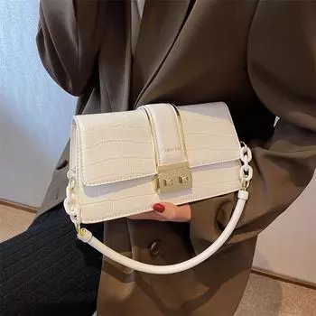 Сумка Lock Square, модная повседневная сумка на плечо чёрный