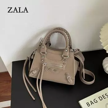 Сумка-локомотив в стиле ретро с заклепками, женская сумка, милая, классная, иностранная, универсальная, вместительная сумка-мессенджер через плечо, женская сумочка. One size бордовый