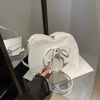 Сумка Love Bag с ремешком и дизайном в виде крыла летучей мыши, забавная женская сумка на плечо с косым ремешком на Хэллоуин красный