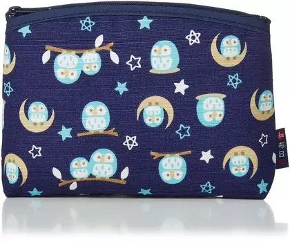 Сумка Maeda Senko из японской ткани Weather Bottom Hagi, цвет Moonlit Owl, темно-синий, сделано в Японии, 10 x 16 x 4 см тёмно-синий