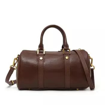 Сумка Maillard Retro Handbag Cross-border Женская сумка Легкая роскошная модная сумка Boston из коровьей кожи растительного дубления через плечо