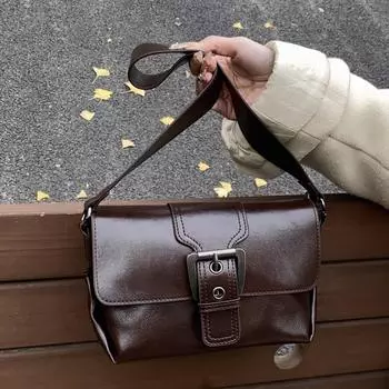 Сумка Maillard в стиле ретро для женщин 2024 года, новая модная высококачественная фактурная женская сумка через плечо, маленькая квадратная сумка чёрный