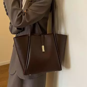 Сумка Майяра женская сумка-тоут большой вместимости осень-зима 2024 новая универсальная сумка через плечо в стиле ретро классическая сумка для поездок на работу чёрный