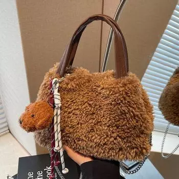 Сумка Mao Mao женская сумка из овечьей шерсти модная трендовая сумка-мессенджер на одно плечо плюшевая сумка no pendant красный