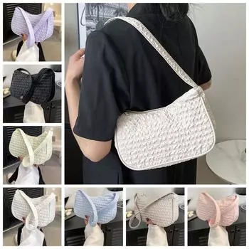 Сумка-мешок через плечо цвета конфеты-пузырьки, легкая, складная, элегантная женская сумка-облако белый