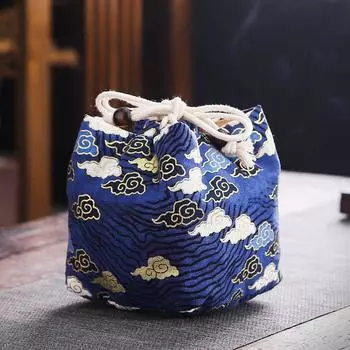 Сумка-мешок Cloud Flower Drawstring Bag Сумка Dragon Square Flower для хранения чайного сервиза Сумка для хранения чайного сервиза Q