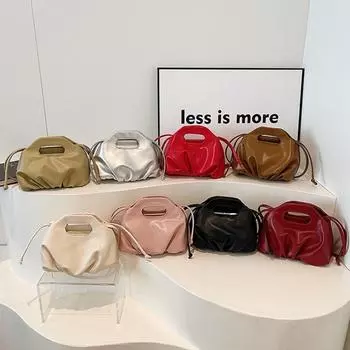 Сумка-мешок Cloud из искусственной кожи в корейском стиле с пельменями, универсальная сумка через плечо для женщин чёрный