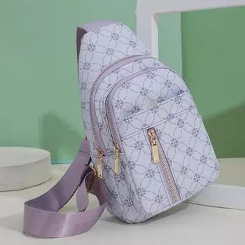 Сумка-мешок для груди, женская сумка через плечо из мягкой кожи с принтом розовый