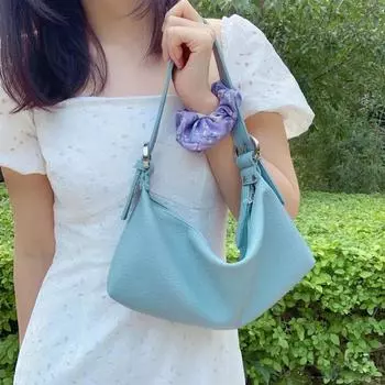 Сумка-мешок для всего подмышки на плечо из мягкой кожи, маленькая женская сумка-пельмень, осенне-зимняя сумка через плечо, полумесяц хаки