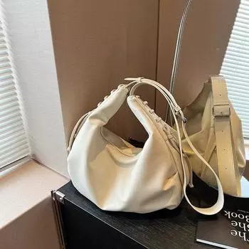 Сумка-мешок для женщин 2024 года, новая модная сумка высокого класса для поездок на работу подмышкой, женская сумка через плечо большой вместимости, большая сумка-мессенджер кофейный