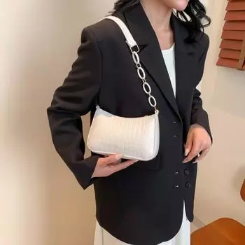 Сумка-мешок Dopamine с тиснением под крокодила, из фетра, с ремешком-цепочкой и молнией для сумочки Daily Joy