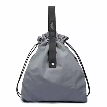 Сумка-мешок Eco Compact с завязками на шнурке из хлопка и льна для удобного магазина x через плечо, удобная и стильная 125012 [Gussio] сумка, хранение, размер, материал, сумка,