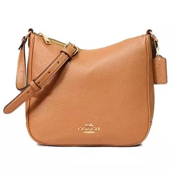 Сумка-мешок Ellie File Bag из кожи Pebble, сумка-через плечо, легкая седловидная сумка CU960 [Coach] [Товар] коричневый