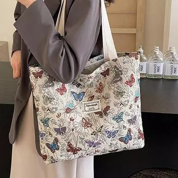 Сумка-мешок из холста для старшей школы, сумка 2024 года, новая сумка для поездок на работу, женская модная сумка на одно плечо для мам