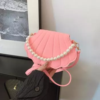 Сумка-мешок из ракушки, женская модная простая сумка через плечо, повседневная сумка-мессенджер для поездок на работу розовый