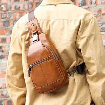 Сумка-мешок из воловьей кожи Head Layer, мужская многофункциональная сумка через плечо из натуральной кожи в стиле ретро One Size кофейный