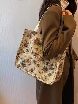 Сумка-мешок Mori большого объема из холста Tide College Student Class Bag Женская сумка для мамочек