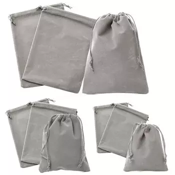 Сумка-мешок на шнурке набор из 9 предметов маленький средний большой Pstyle. ПСТ-017 (серый)