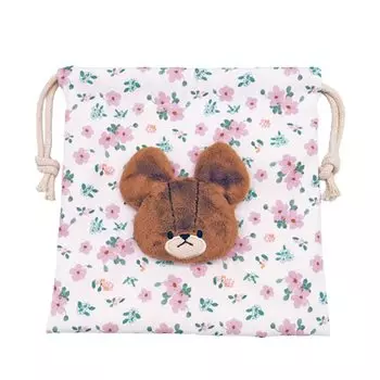 Сумка-мешок на шнурке с изображением боа-фейса от Nakajima Corporation KG Hanakamuri Jackie 179661-23