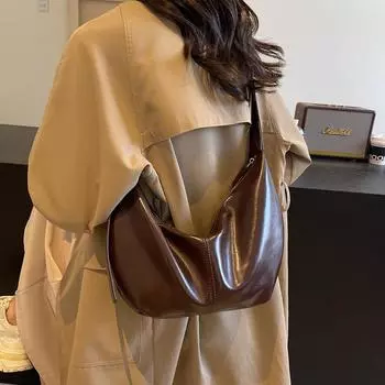 Сумка-мешок Niche для женщин 2024 года, новая осенне-зимняя сумка-мешок в стиле ретро, универсальная повседневная сумка-мессенджер чёрный