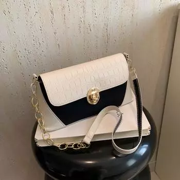 Сумка-мешок Niche с контрастной строчкой женская весна 2024 новая корейская версия модная сумка через плечо сумка подмышкой сумка-багет белый