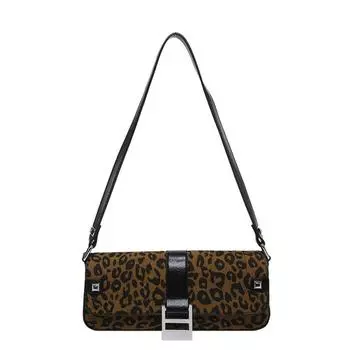 Сумка-мешок Niche с леопардовым принтом, модная ретро-сумка, незаменимая женская сумка через плечо для поездок на работу. хаки